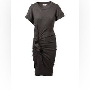 Isabel Marant Elegant Gray Ruched Dress